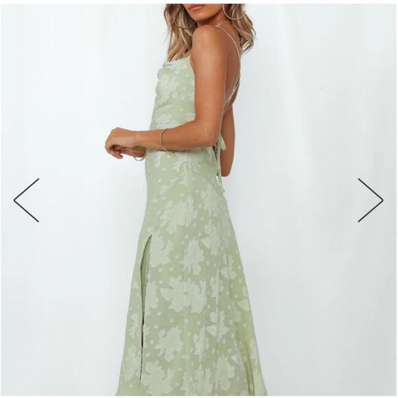 Hello Molly Green Jacquard Floral  Dress SZ 4 - Picture 3 of 10